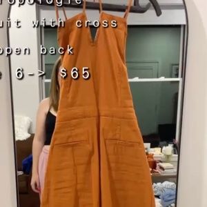 Burnt Orange Tie back Jumpsuit